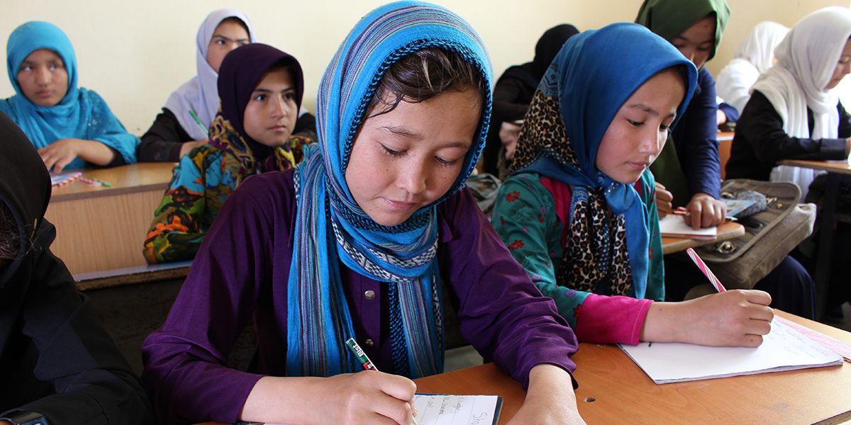 Girls attending English classes in Herat, Afghanistan.